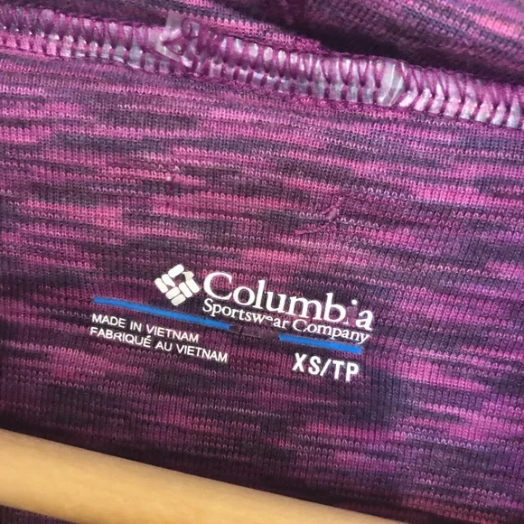 Columbia Cowl Neck Purple Pink Hooded Sweatshirt - Picture 2 of 8